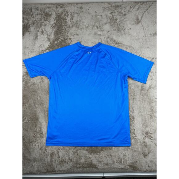 Mens Nike Dri Fit Shirt LARGE Blue Short Sleeves Athletic Graphic Print - Picture 4 of 7